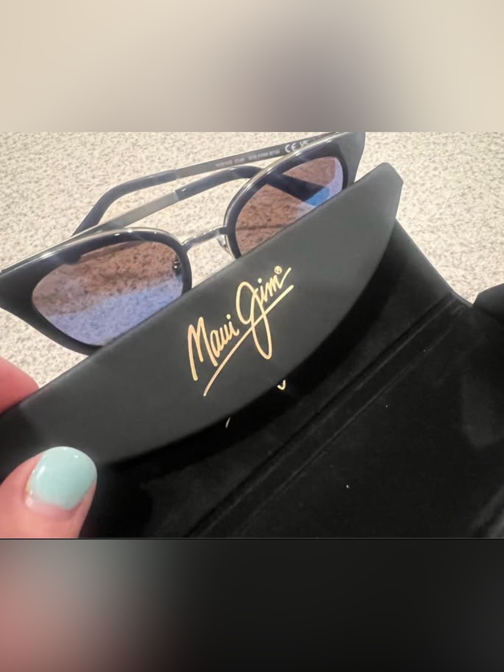Maui Jim Black Frame Sunglasses with Brown Lenses